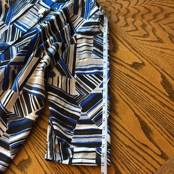 Kasper long modest royal blue, white and black dress jacket - Picture 5 of 10